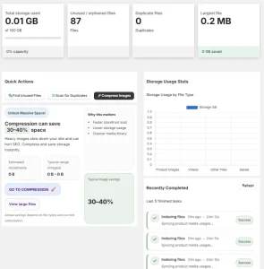 NexVault Shopify File Manager Dashboard